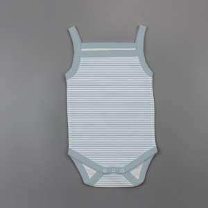 Cool Blue Stripes Strapy Bodysuit -imababywear