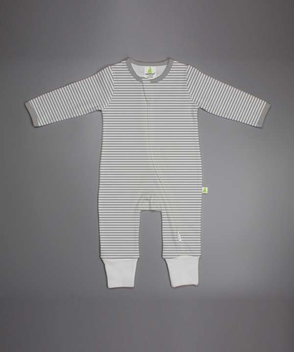 Grey Stripes Long Sleeve Zipsuit-imababywear