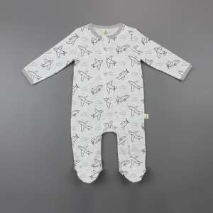 Happy Flight Long Sleeve Zipsuit with Feet-imababywear