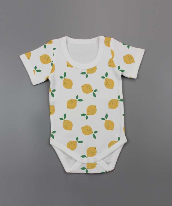 Little Lemons Half Sleeve Bodysuit-imababywear