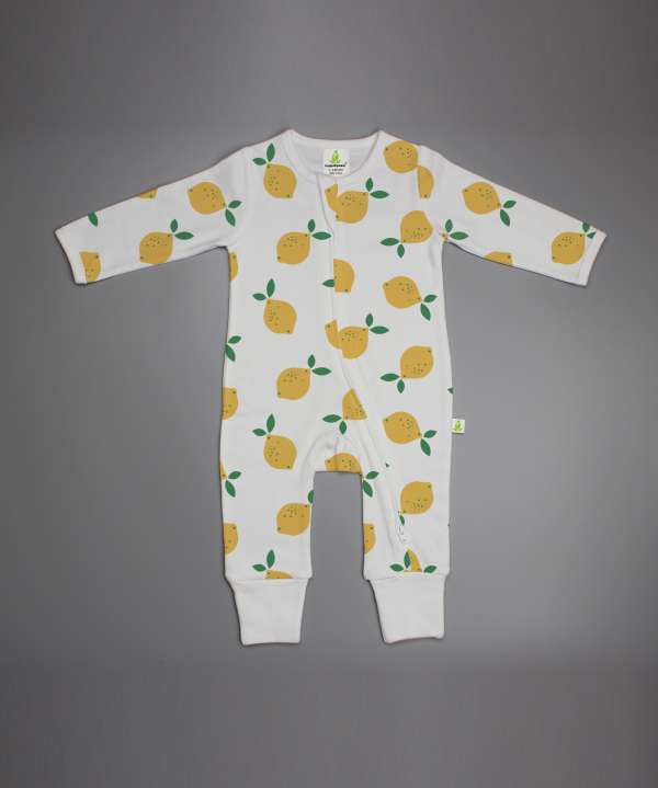 Little Lemons Long Sleeve Zipsuit-imababywear