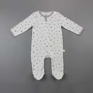 Little Stars Long Sleeve Zipsuit with Feet-imababywear