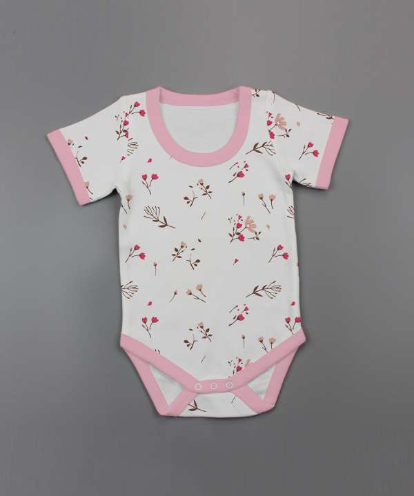 Red Bloom Half Sleeve Bodysuit-imababywear