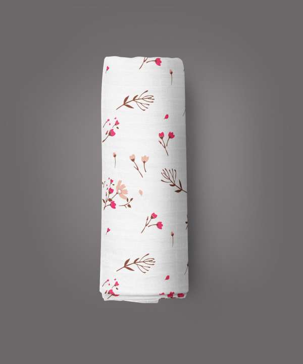 Red Bloom Muslin Wrap-imababywear