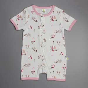 Red Bloom Shortsleeve Zipsuit-imababywear