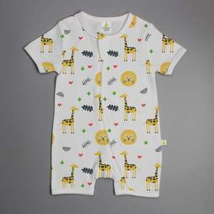 Yellow Forest Shortsleeve Zipsuit-imababywear