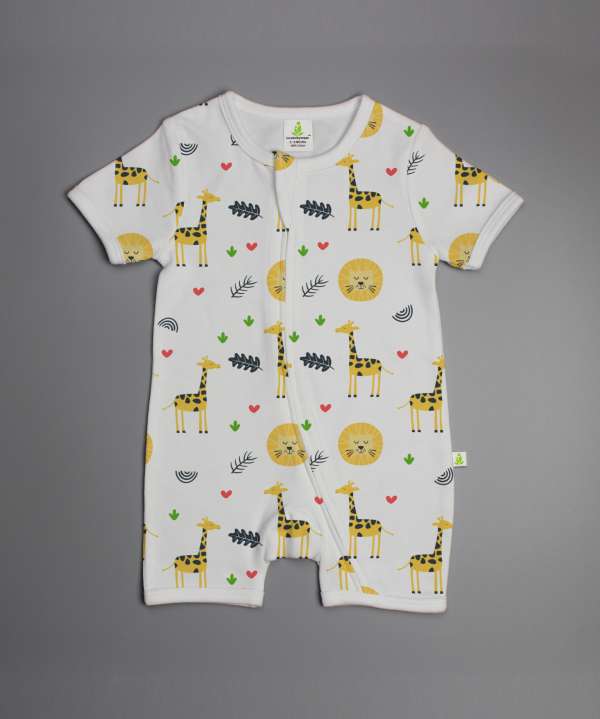 Yellow Forest Shortsleeve Zipsuit-imababywear