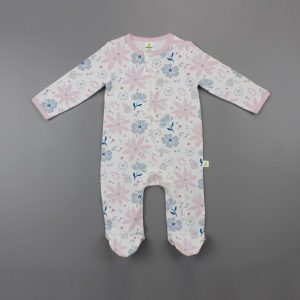 Blossom Festival Long Sleeve Zipsuit With Feet - imababywear