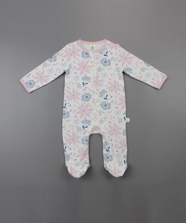 Blossom Festival Long Sleeve Zipsuit With Feet - imababywear