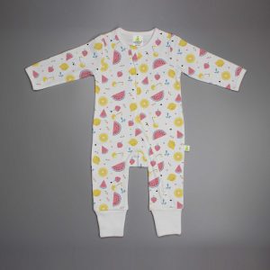 Citrus Melon Long Sleeve Zipsuit - imababywear