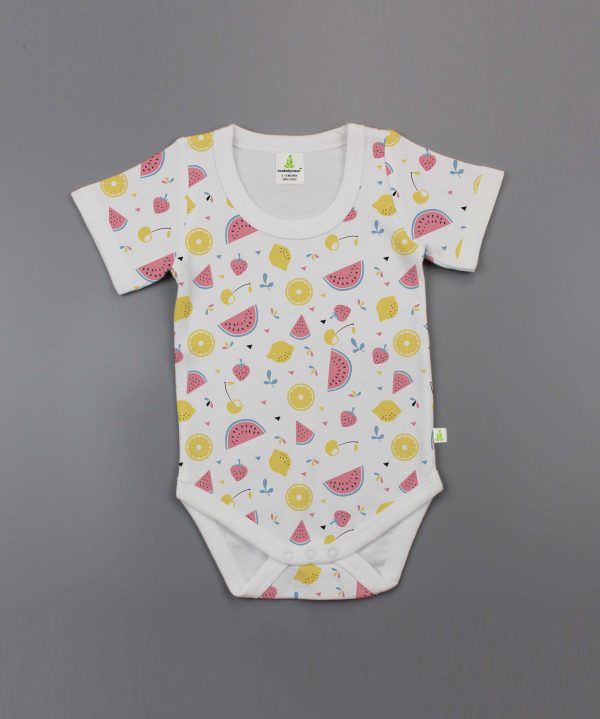 Citrus Melon Half Sleeve Bodysuit - imababywear