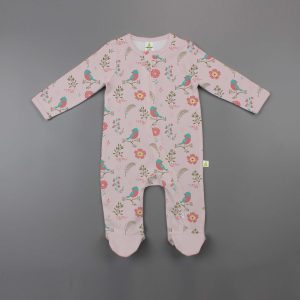 Floral Garden Long Sleeve Zipsuit With Feet - imababywear