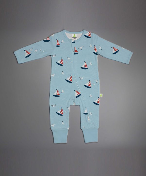 Nautical Long Sleeve Zipsuit - imababywear