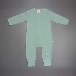 Olive Green Long Sleeve Zipsuit - imababywear