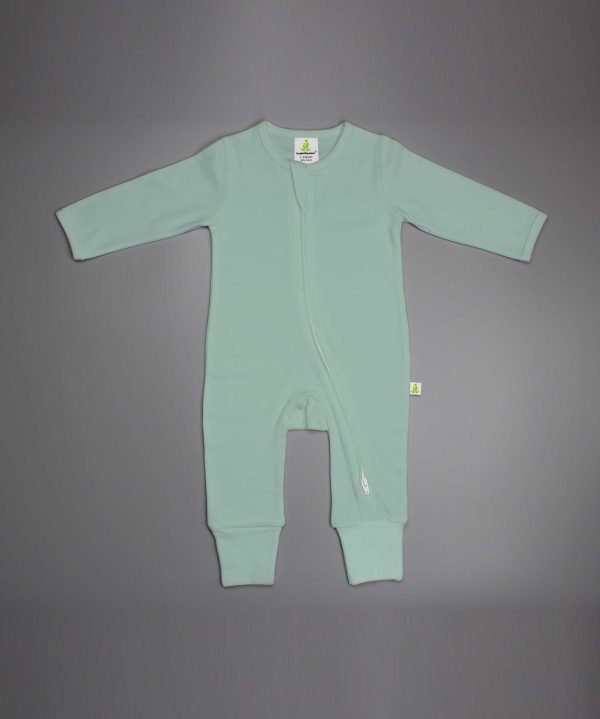 Olive Green Long Sleeve Zipsuit - imababywear