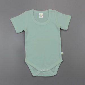 Olive Green Half Sleeve Bodysuit - imababywear