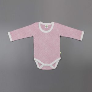 Pink Marl Full Sleeve Bodysuit - imababywear