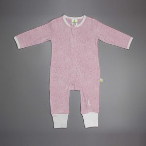 Pink Marl Long Sleeve Zipsuit- imababywear