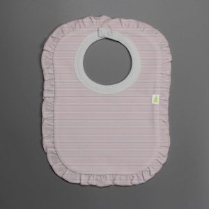 Pink Stripes Frill Bib - imababywear