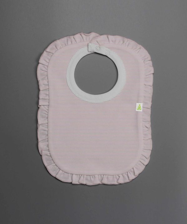 Pink Stripes Frill Bib - imababywear