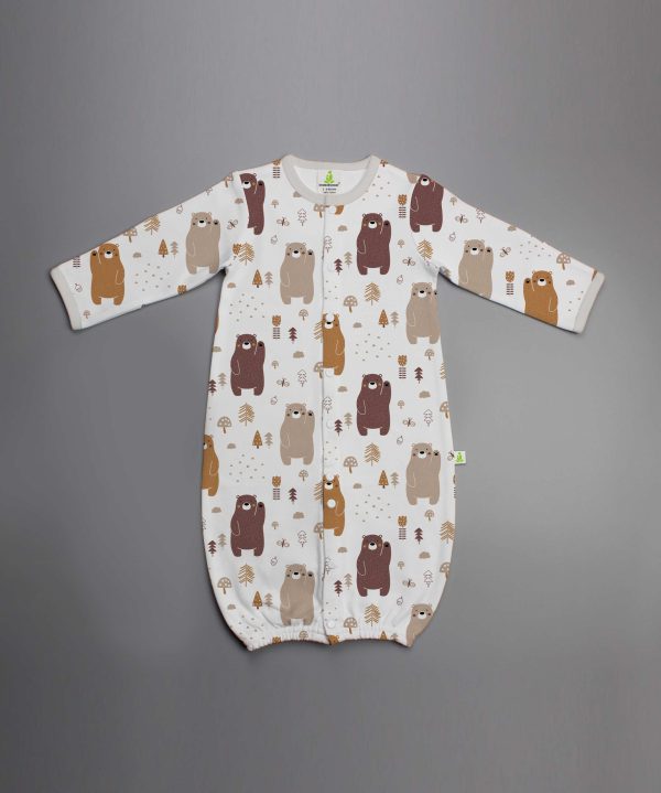 Woodland Bear Convertible Sleepsuit - imababywear