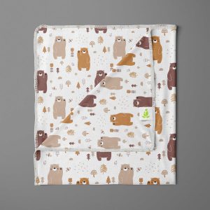 Woodland Bear Receiving Blanket - imababywear