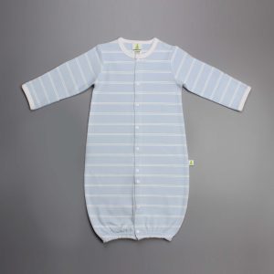 Cool Blue Stripes Convertible Sleepsuit-imababywear