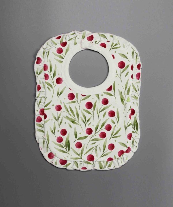 Red Cherry Frill Bib-imababywear