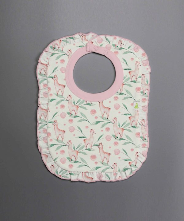 Pink Alpaca Frill Bib-imababywear