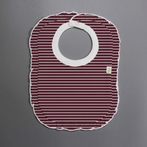 Maroon Stripes Frill Bib-imababywear