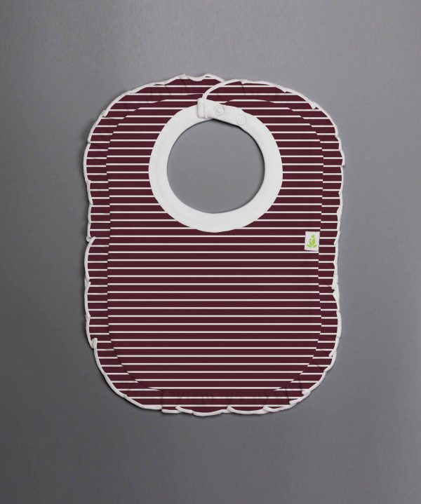 Maroon Stripes Frill Bib-imababywear