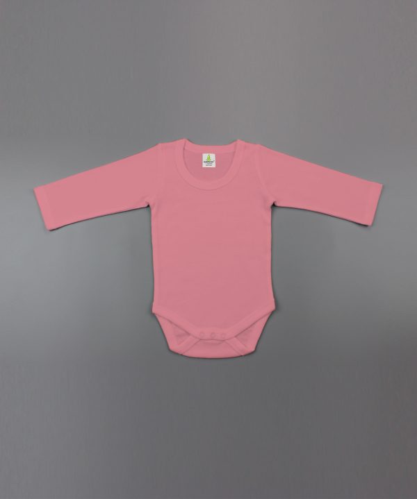 Strawberry Pink Full Sleeve Bodysuit-imababywear