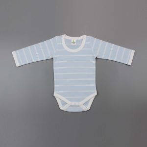 Cool Blue Stripes Full Sleeve Bodysuit-imababywear