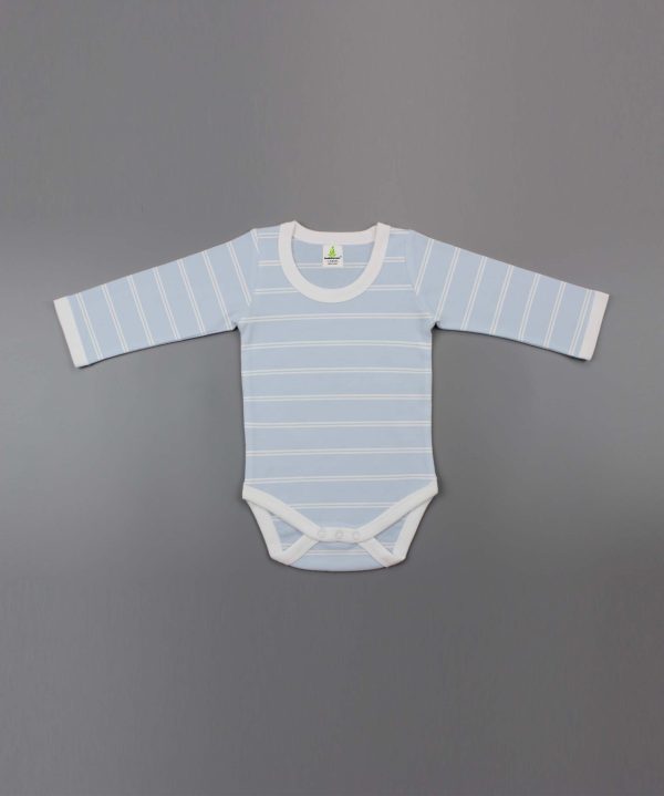 Cool Blue Stripes Full Sleeve Bodysuit-imababywear