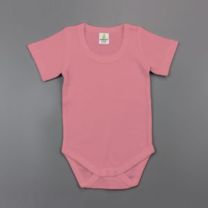 Strawberry Pink Half Sleeve Bodysuit-imababywear