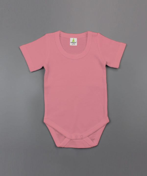 Strawberry Pink Half Sleeve Bodysuit-imababywear