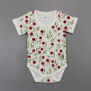 Red Cherry Half sleeve Bodysuit-imababywear