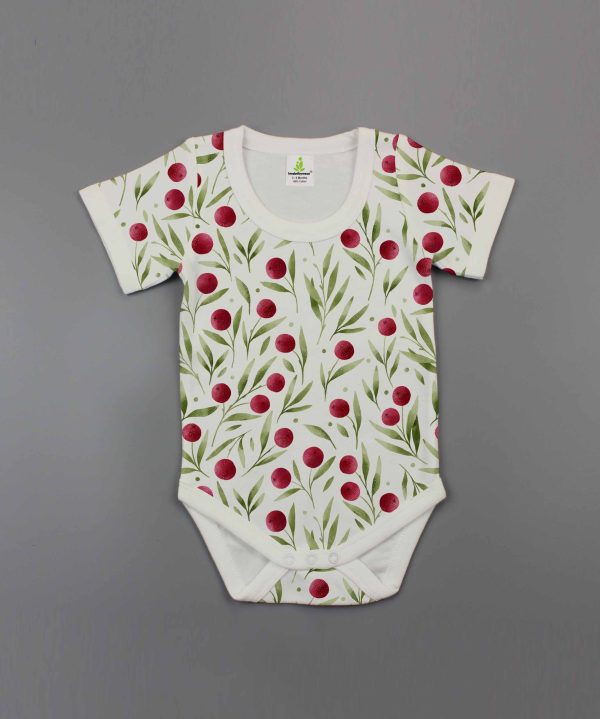 Red Cherry Half sleeve Bodysuit-imababywear