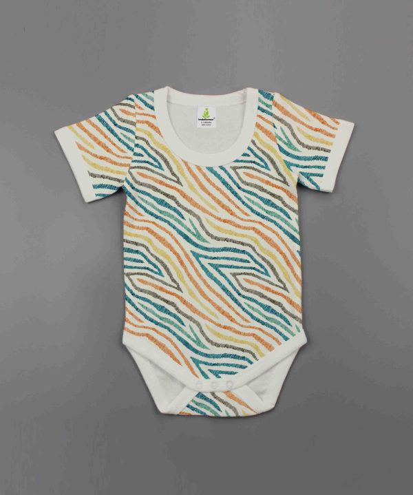 Motley Stripes Half sleeve Bodysuit-imababywear