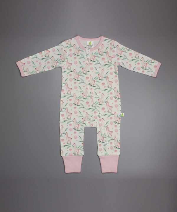 Pink Alpaca Long Sleeve Zipsuit-imababywear