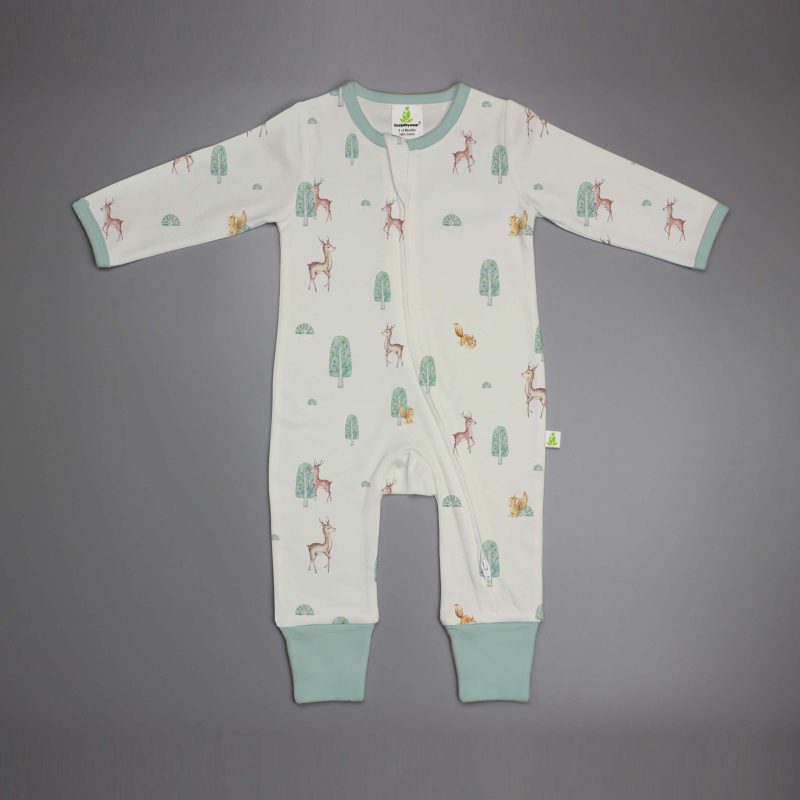 Imababywear Long Sleeve Zip with Feet Tropical Woods