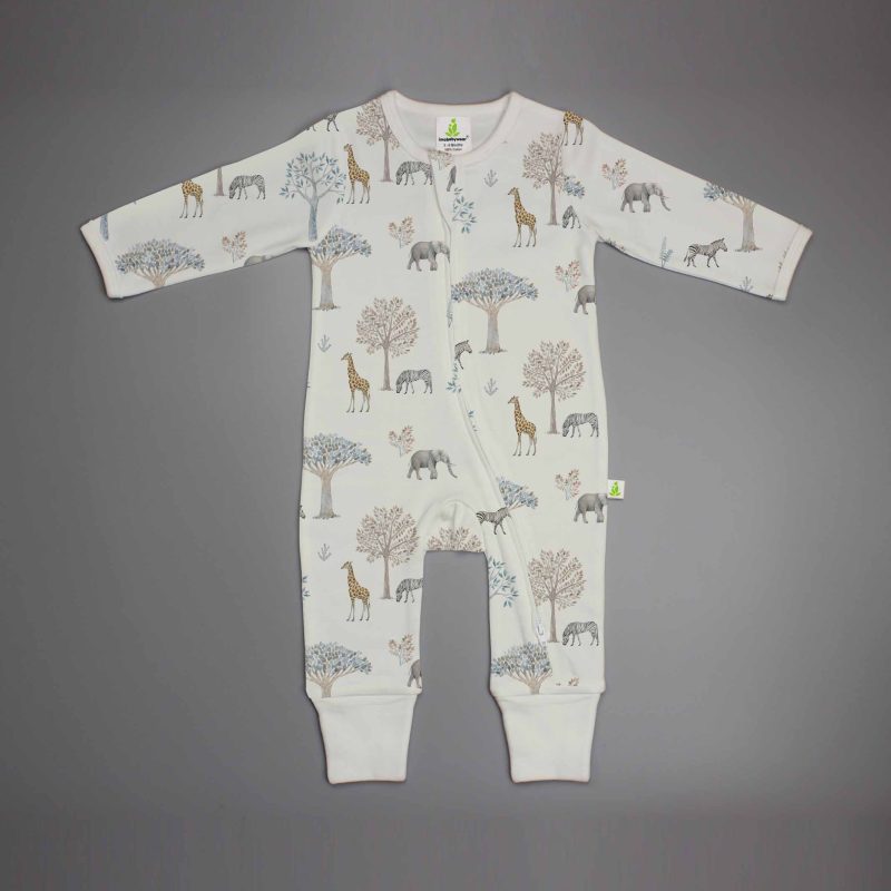 Imababywear Long Sleeve Zipsuit with Feet Tropical Woods main image 1