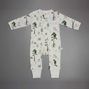 Tropical Woods Long Sleeve Zipsuit-imababywear