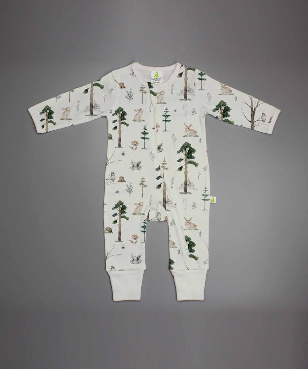 Tropical Woods Long Sleeve Zipsuit-imababywear