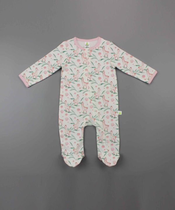 Pink Alpaca Long Sleeve Zipsuit With Feet-imababywear