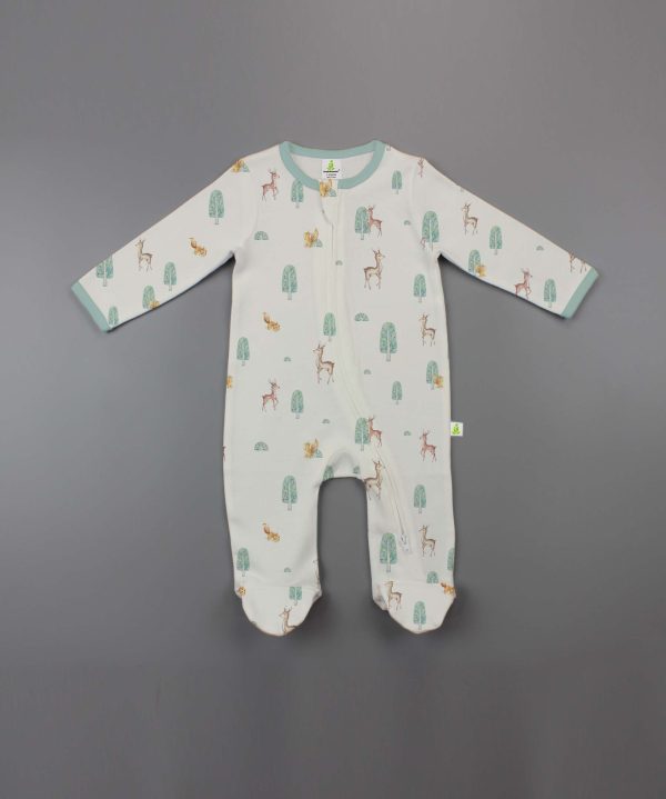 Taiga Deer Long Sleeve Zipsuit With Feet-imababywear