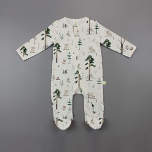 Tropical Woods Long Sleeve Zipsuit With Feet-imababywear