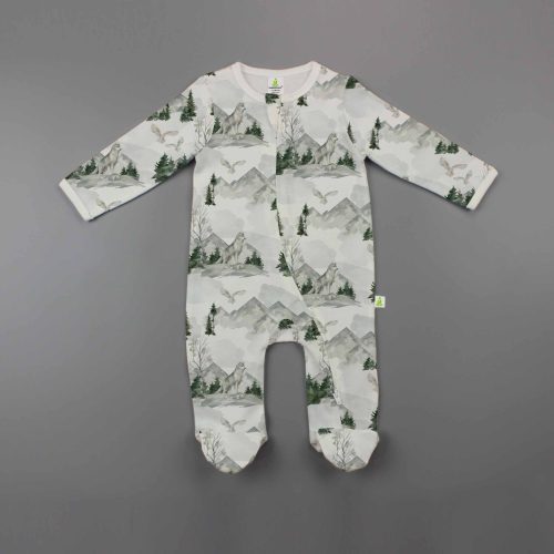 Imababywear Long Sleeve Zipsuit with Feet Tropical Woods main image 0