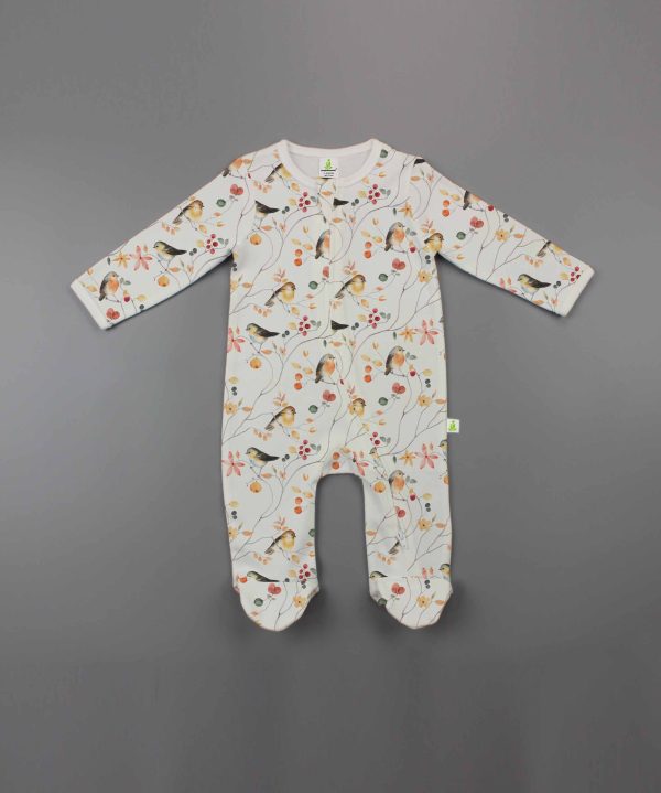 Little Finch Long Sleeve Zipsuit with Feet-imababywear