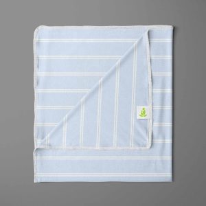 Cool Blue Stripes Receiving Blanket-imababywear